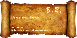 Breznay Réka névjegykártya